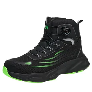Zapatos de seguridad transpirables para hombre con punta y cierre de cordón rotativo