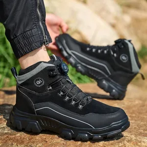Botas de trabajo de seguridad altas para hombre con hebilla giratoria y suela