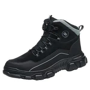 Zapatos de seguridad de caña alta para hombre con sistema de cordones rápidos y suela antideslizante