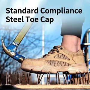 Chaussures de sécurité respirantes avec embout en acier et semelle anti-perforation
