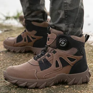 Botas de seguridad para hombre con puntera de acero y sistema de cierre de perilla