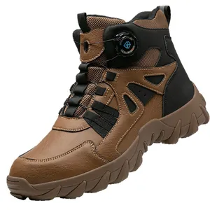 Men's high-top safety boots featuring steel toe protection and rotary lacing system