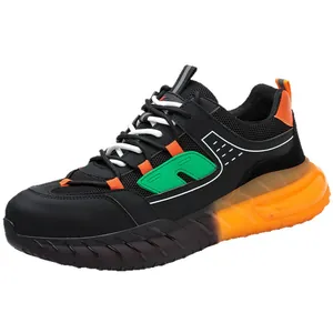 Zapatos de seguridad ligeros y transpirables con puntera de acero y suela degradada