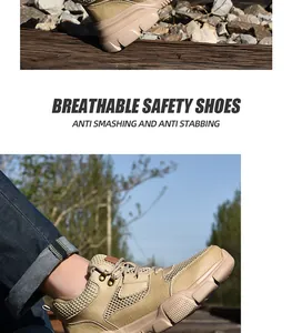 Zapatos de seguridad transpirables con puntera de acero y protección antipinchazos.