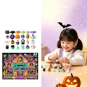 Halloween Advent Calendar Countdown Blind Box Spooky Surprise Mochi Squishy Toys For Kids Halloween Party Decor Gift