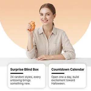 Surprise Halloween blind box countdown calendar with 24 random toy styles