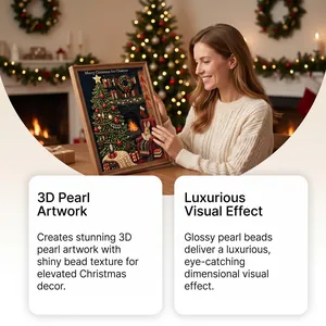 Close-up detail of 3D pearl Christmas DIY artwork kit showing shiny bead texture and effect