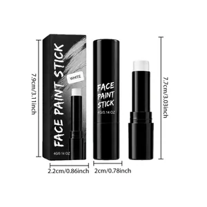 Dimensioni dettagliate dello stick per trucco viso bianco con peso netto 4g