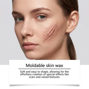 Effet de cicatrice réaliste créé avec de la cire cutanée pour maquillage professionnel SFX