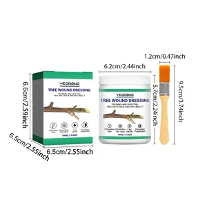 Dimensiones detalladas del set de pasta para heridas de árboles YEGBONG 100g con pincel