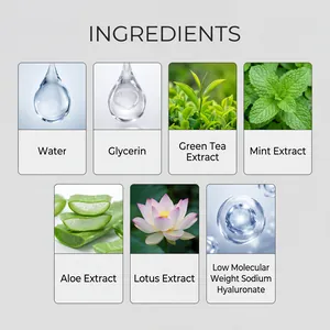 Ingrédients naturels pour soins buccaux animaux : Thé vert, Menthe et Aloe pour une haleine.