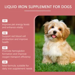 Benefits of liquid iron supplement for pet dogs to enhance vitality and overall health.