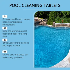Infografía que muestra cuatro beneficios de las tabletas efervescentes de piscina