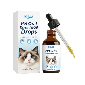 Kriath gouttes d'huile essentielle buccale pour animaux, haleine fraîche 30ml soin dentaire