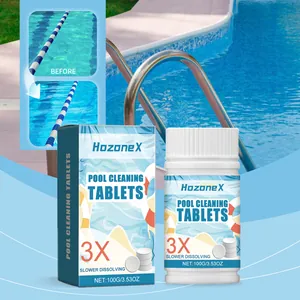 Pastillas de Limpieza de Piscina HOZONEX Triple Disolución Lenta Dosis de Cloro Constante Clarificador y Desinfectante de Agua