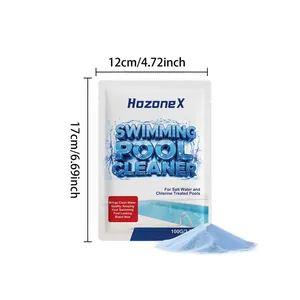 Dimensiones detalladas de la bolsa limpiadora para piscinas HozoneX 17x12cm con polvo