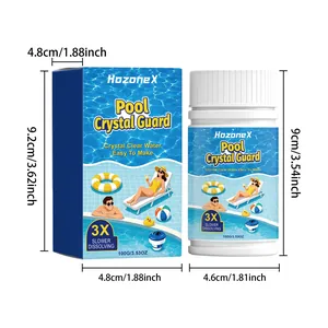 Dimensiones del producto HozoneX Pool Crystal Guard 100g tabletas limpieza y embalaje