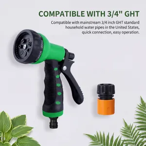 3/4" GHT kompatible Garten-Spritzpistole mit Schnellanschluss und verschiedenen Modi