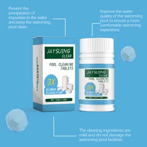Jaysuing pool cleaning tablets 100g, 3X slower dissolving formula for clear pool water