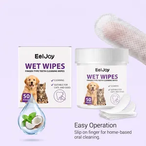 Salviette dentali EelJoy per cani e gatti, ditali facili per la pulizia orale.