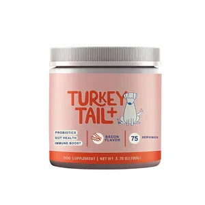 Dog Probiotics Supplement Turkey Tail Gut Digestive Health Immune Support Daily Care Nutrients Bacon Flavor Powder