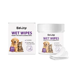 EelJoy 50 salviette per la pulizia dentale degli animali domestici per cani e gatti