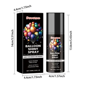 Σπρέι λάμψης μπαλονιών 100ml με διαστάσεις 4.4x14cm και 4x13.8cm λεπτομέρειες μεγέθους