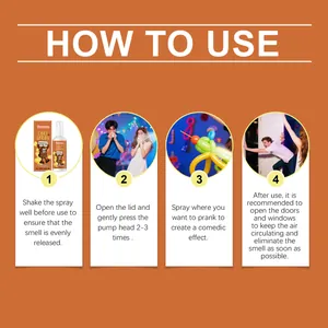 Detailed four-step guide on how to use Dowmoo realistic prank fart spray for fun
