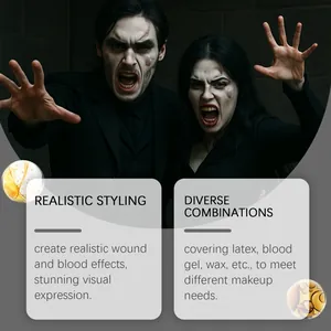 Halloween Make-up Set Details mit realistischen Wundeffekten, Blutgel und Latex.
