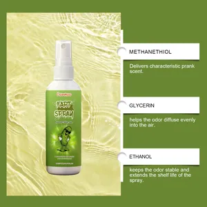 DOWMOO scheet spray prank speelgoed detail met ingrediënten methaanthiol glycerine