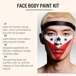 Kit professionnel de peinture pour visage et corps avec étoiles pour maquillage de fête
