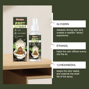 Prank fart spray ingredient detail showing glycerin and ethanol benefits for realistic odor