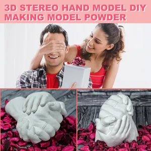 Showcase of detailed DIY 3D stereo hand model casting showing realistic textures