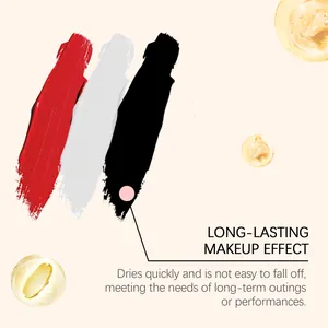 Vue détaillée des échantillons de peinture faciale rouge, blanc et noir à haute pigmentation