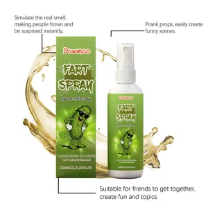 Functionele details van Dowmoo prank fart spray met een sterke geursimulatie.