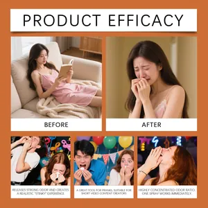 Detailed collage showing multiple reactions to the realistic stinky prank spray effects in pranks