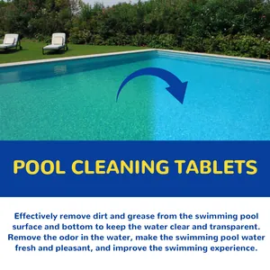 Comparación visual de tabletas de limpieza de piscinas que aclaran el agua eficazmente