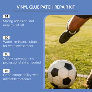 Usage scenario of vinyl glue patch repair kit for inflatable soccer ball on grass
