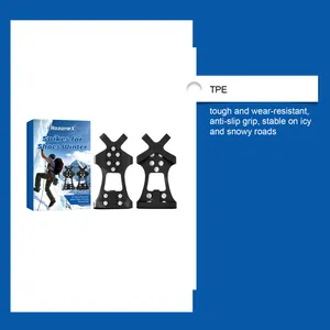 Winter ice spikes with 10 steel teeth and TPE material for snowy road grip