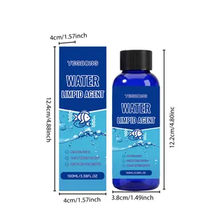 YEGBONG Water Limpid Agent 100ml aquarium purifier with precise dimensions in cm and inches