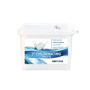 Grote 3-inch chloortabletten voor zwembadreiniging emmer 5lbs 11 stuks waterzorg