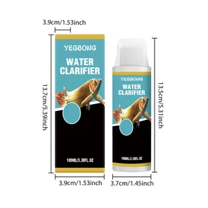 Genaue Abmessungen für YEGBONG 100ml Aquarium Wasserklärer Flasche und Schachtel