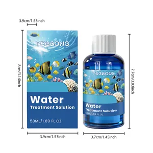 Dimensioni della bottiglia e scatola della soluzione per acquario YEGBONG 50ml.