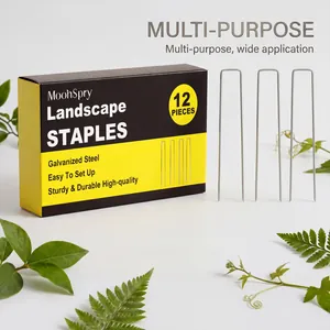 12-pack galvanized steel U-shaped garden landscape staples for landscape fabric