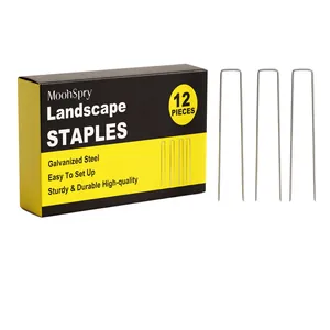 MoonSpry galvanized steel landscape staples for garden stakes and fabric fix