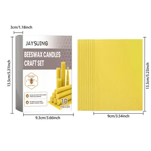 Detail view of honeycomb textured beeswax sheets with accurate size measurements.
