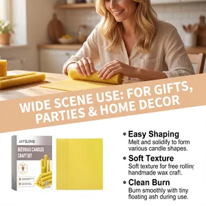 Detail view of yellow honeycomb beeswax sheets for DIY candle making craft