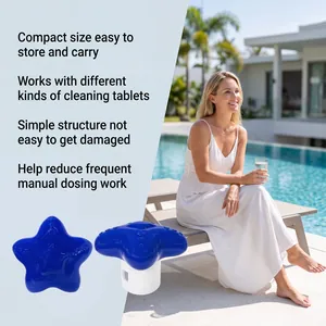 Dispensador flotante de productos químicos para piscina en forma de estrella azul suave
