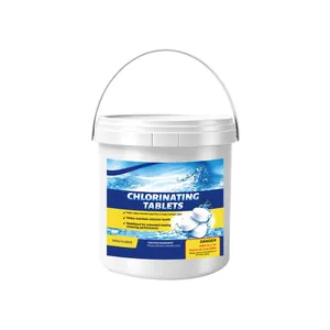Tabletas de cloro para piscinas de 300g en cubo blanco para tratamiento de agua y spa