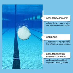 Effective pool cleaning effervescent tablets for water treatment and scale removal